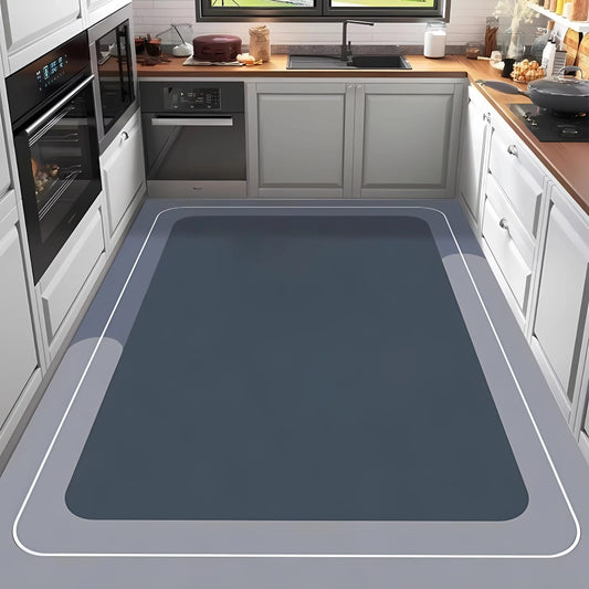 Blue Grey Diatomaceous Earth Kitchen Floor Mat Slip Resistant Dirt Resistant