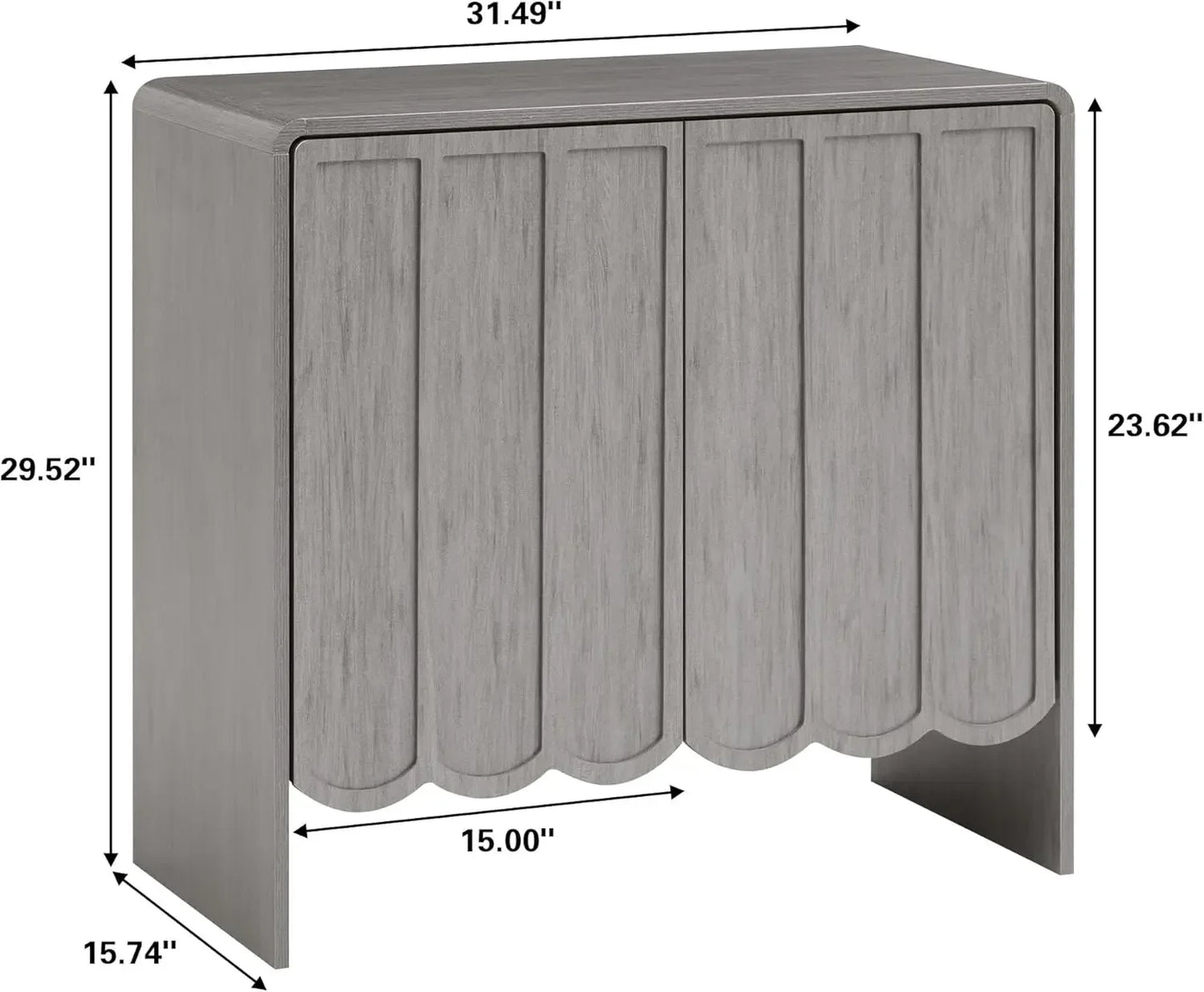 Sideboard Buffet Cabinet Set of 2 Accent Storage with Adjustable Shelves