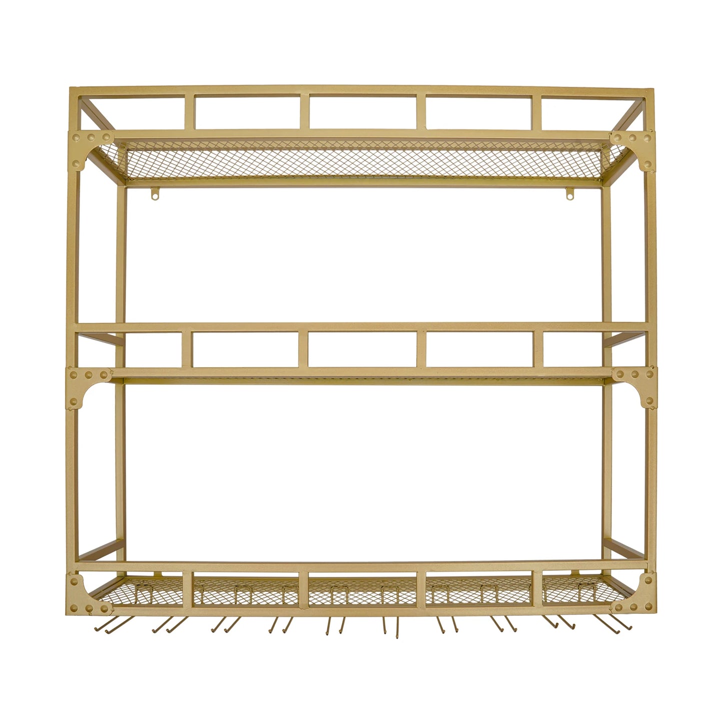 Luxury Wall Mounted Wine Rack 3-Tier Iron Design Holds 220lbs Decor