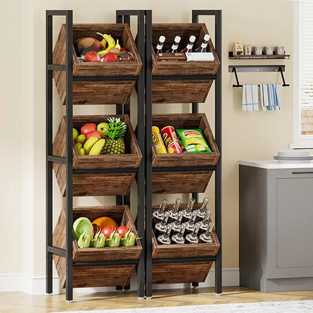 Freestanding 3 Tier Wooden Wine Rack Storage Display Shelf Organizer
