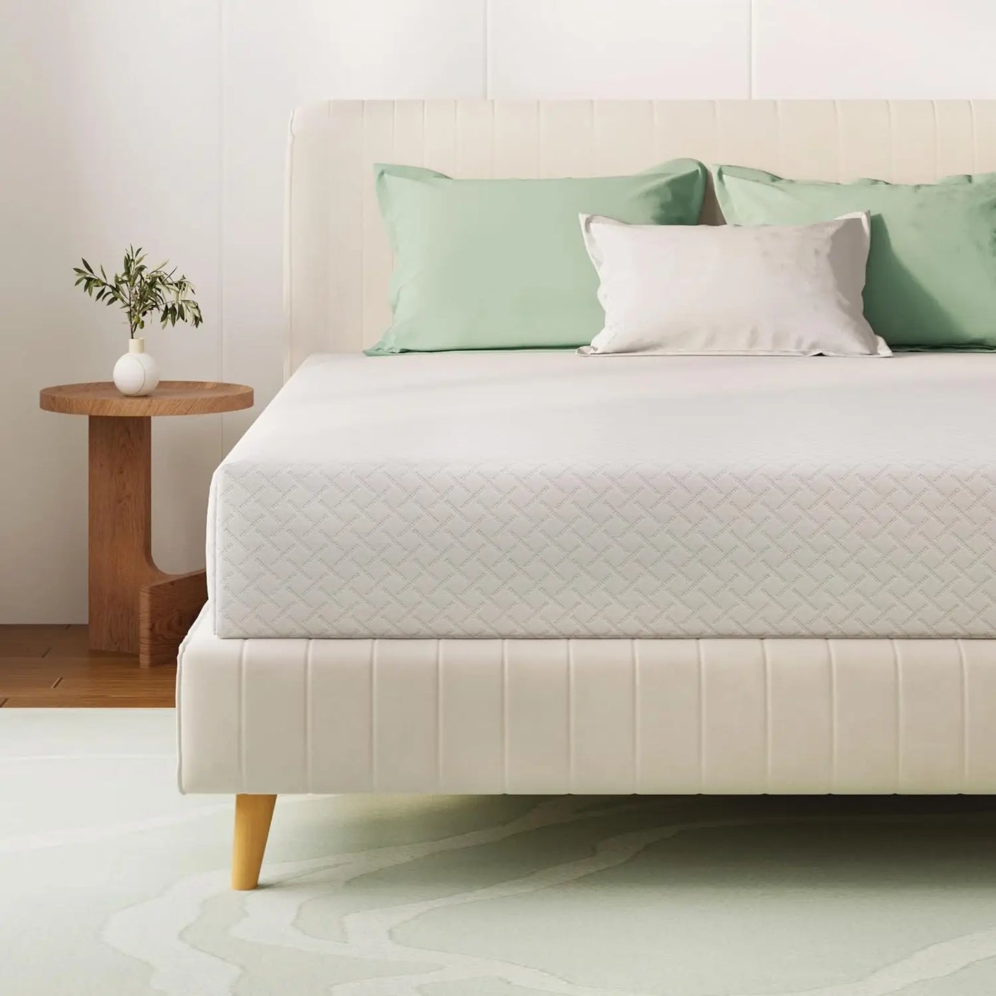 Ljustra Green Tea Memory Foam Mattress Pressure Relief 8 10 12 Inch