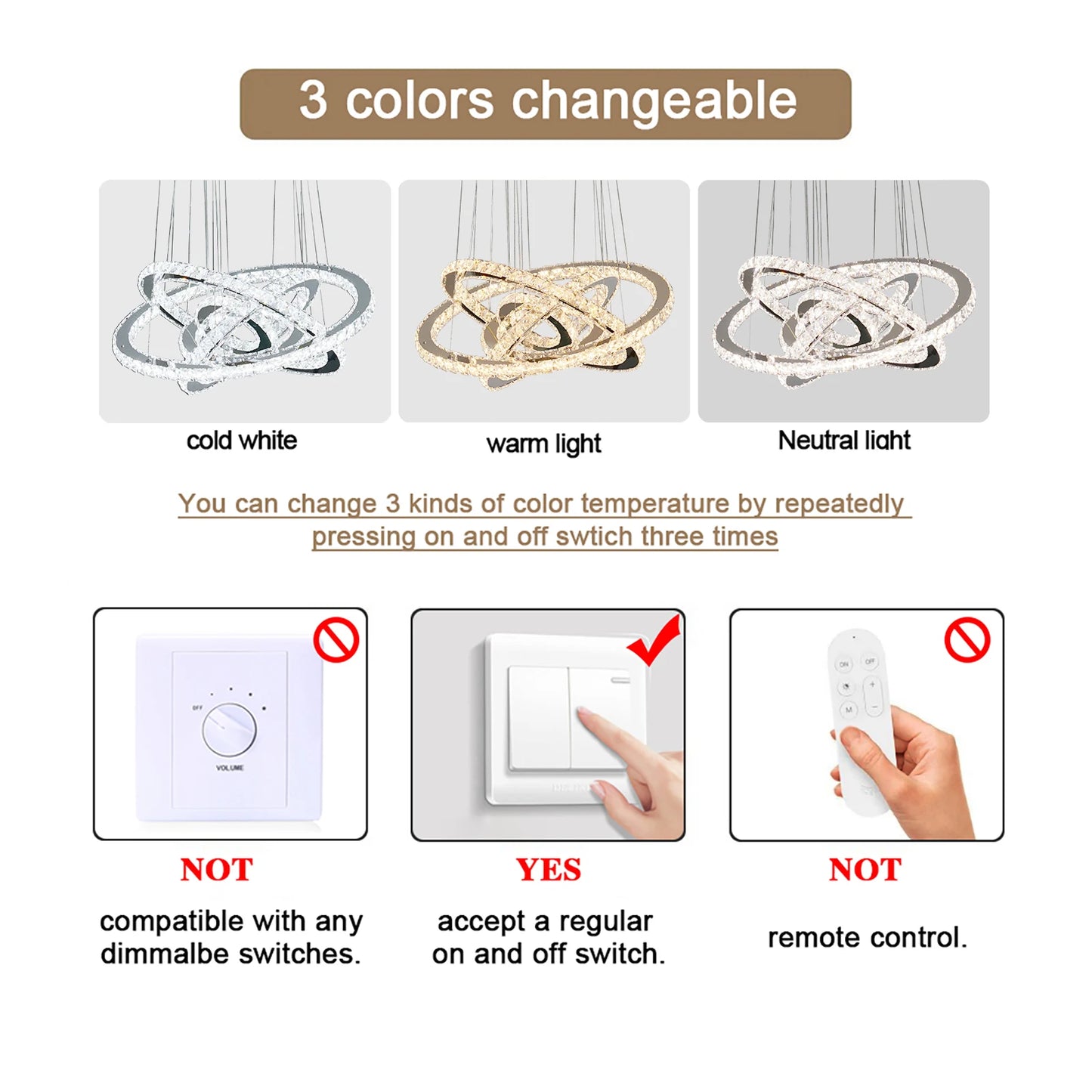 K9 Crystal Ring LED Pendant Light Modern Chandelier Luxury Ceiling Lamp