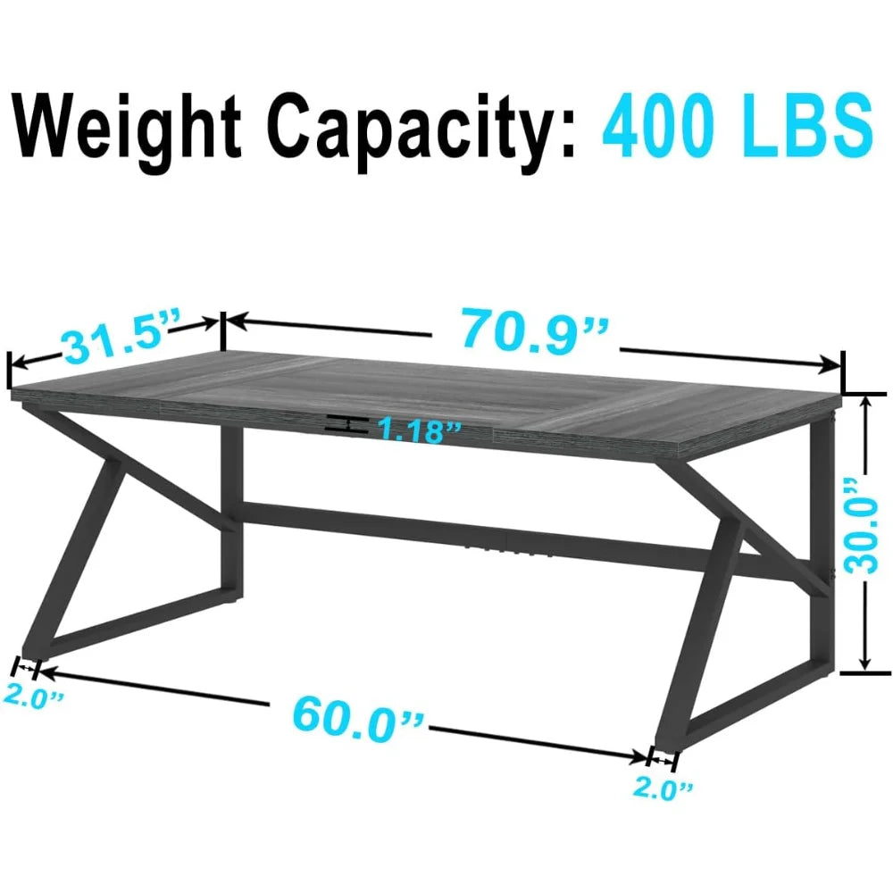 Extra Long Industrial Computer Desk for Home Office Large Workstation