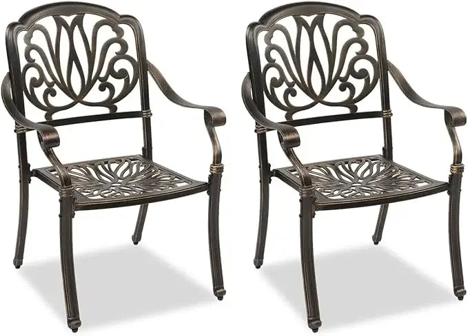 Ljustra Outdoor Dining Chairs Set of 2 Stackable Aluminum Patio Furniture