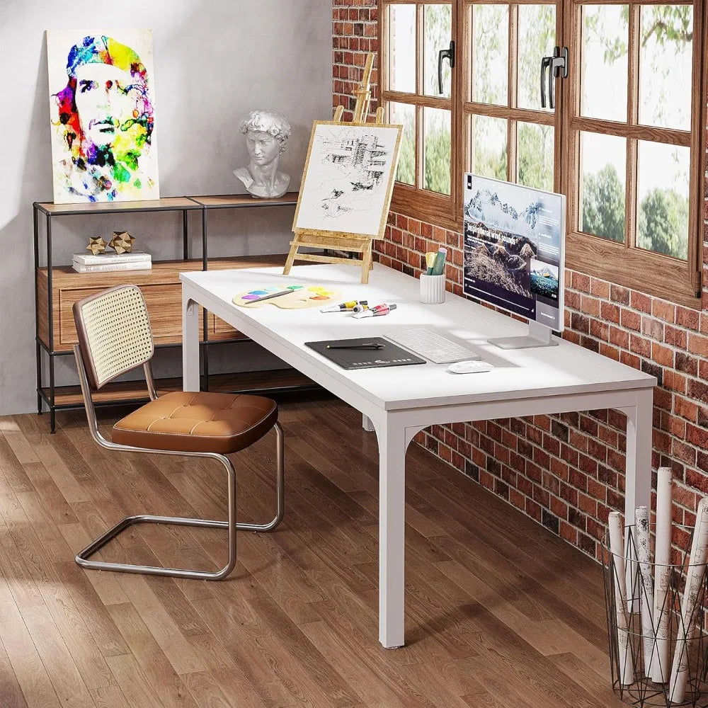 Extra Long 2-Person Home Office Desk Double Workstation Computer Desk