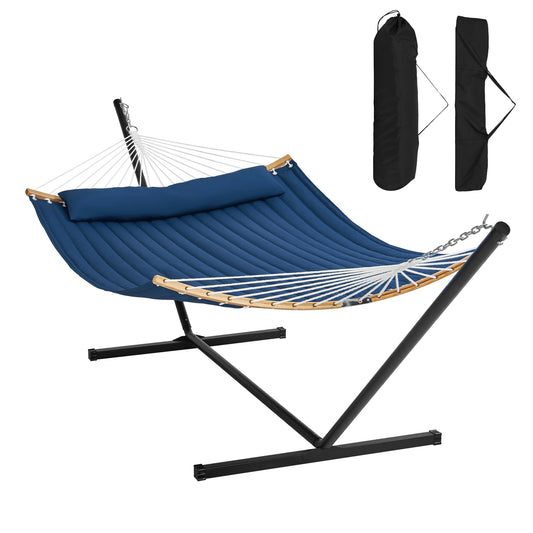 Ljustra Double Hammock with Stand Pillow Portable Outdoor Relaxation