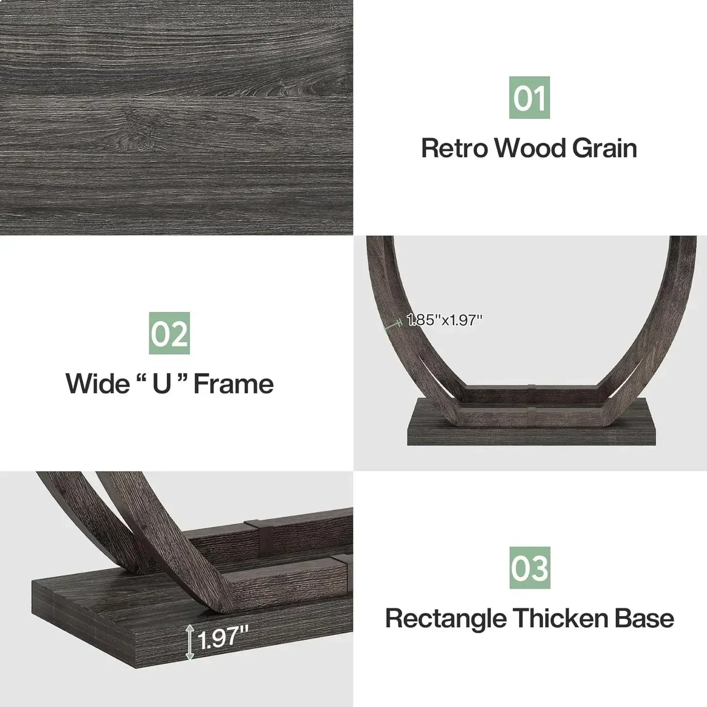 63 Inch Skinny Console Table Geometric Base 2 Tier Farmhouse Sofa Table