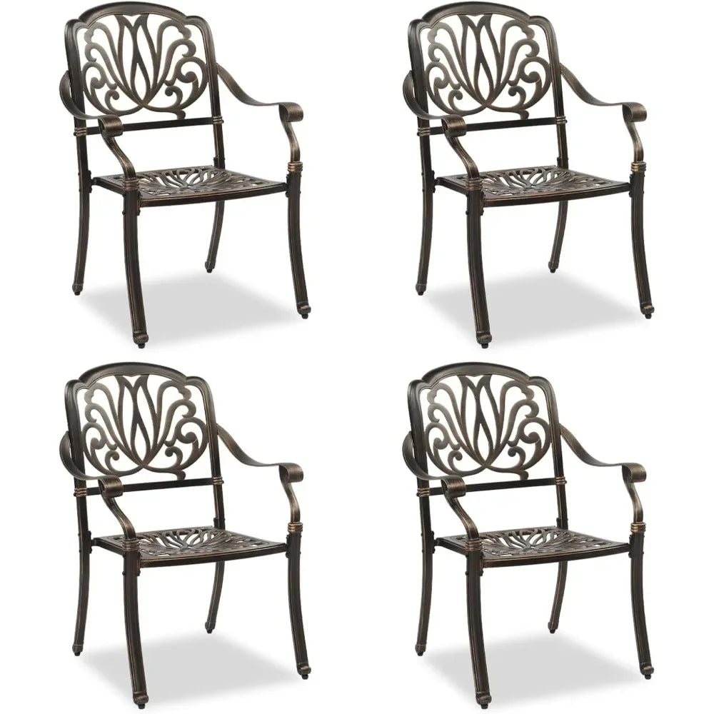 Ljustra Outdoor Dining Chairs Set of 2 Stackable Aluminum Patio Furniture
