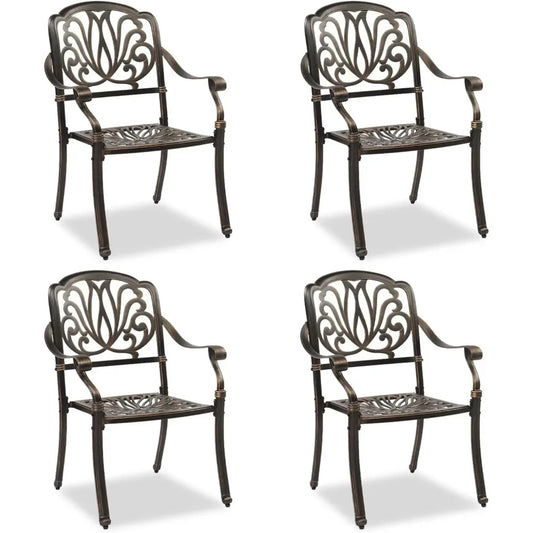 Ljustra Outdoor Dining Chairs Set of 2 Stackable Aluminum Patio Furniture