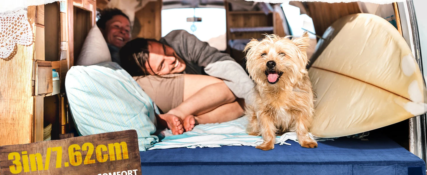 Ljustra Memory Foam Camping Mattress Portable Roll Up Cot Bed