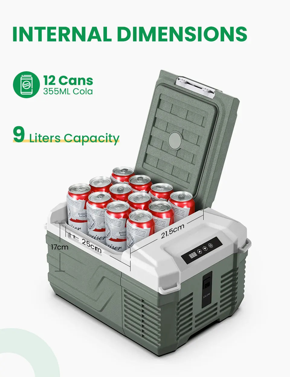 Ljustra 9L Portable Refrigerator 12V 24V Mini Freezer for Camping Outdoor