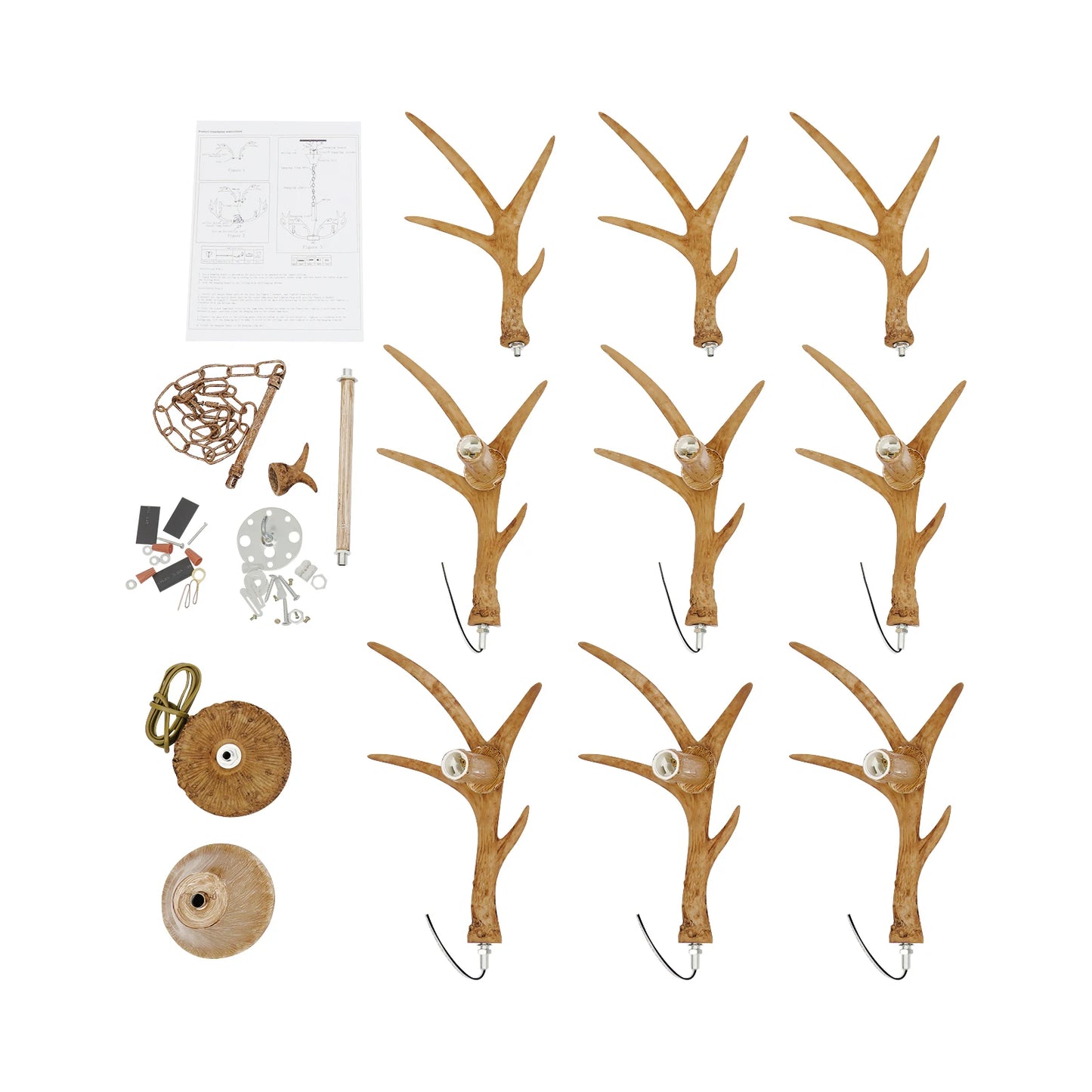 Retro Antler Chandelier Pendant Lamp for Restaurant Dining Space