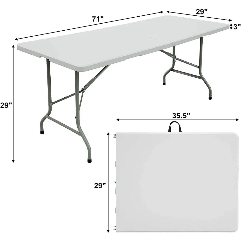 6ft Folding Table Portable Plastic Indoor Outdoor Picnic Camping Table