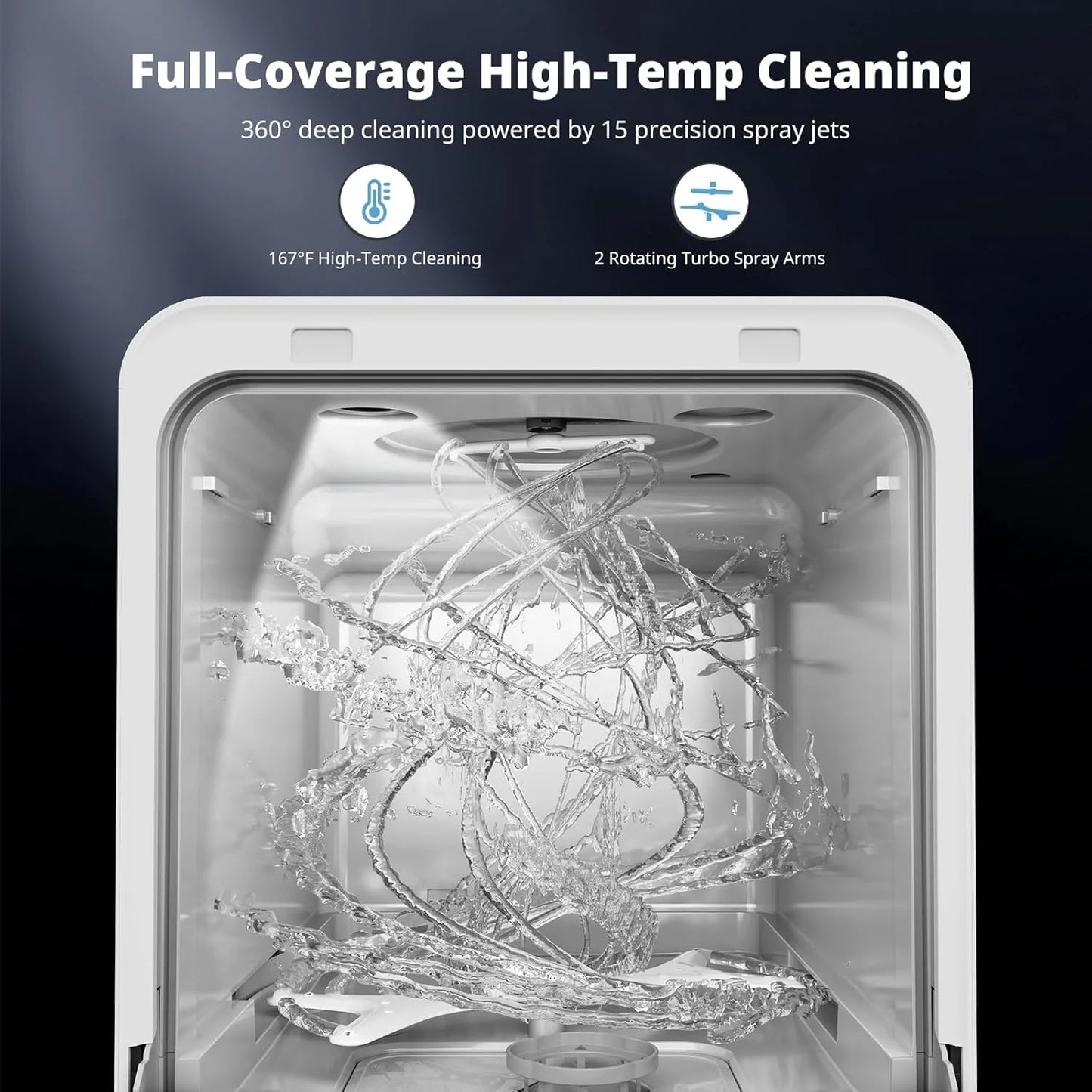 Ljustra Portable Countertop Dishwasher 5L 9 Programs Ultra-Narrow Design