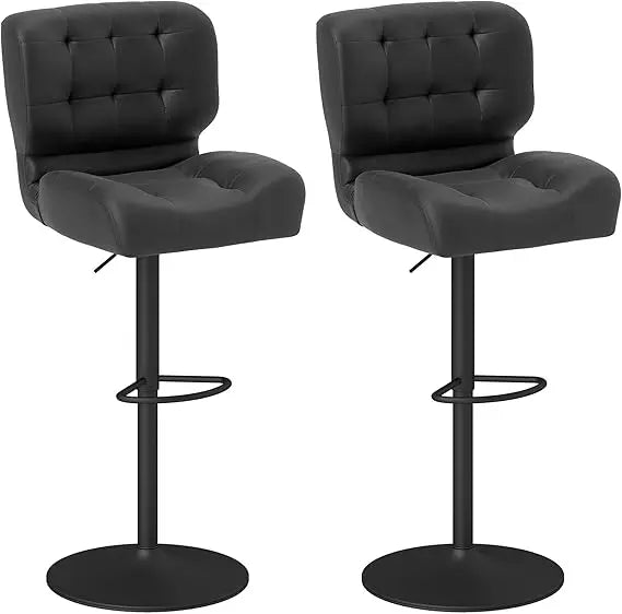 Bar Height Swivel Stools Set of 2 Adjustable Padded Cushions Metal Base