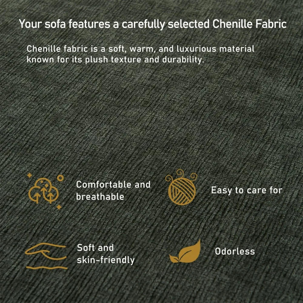 Ljustra Modular Sectional Couch Chenille L-Shaped Sofa for Living Room