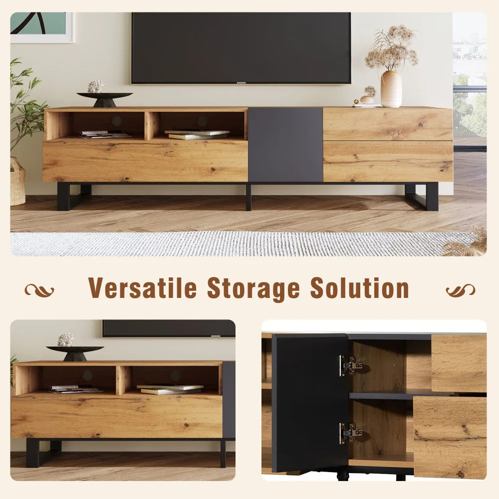 Modern TV Stand for 80 Inch TV with Storage Media Console Table