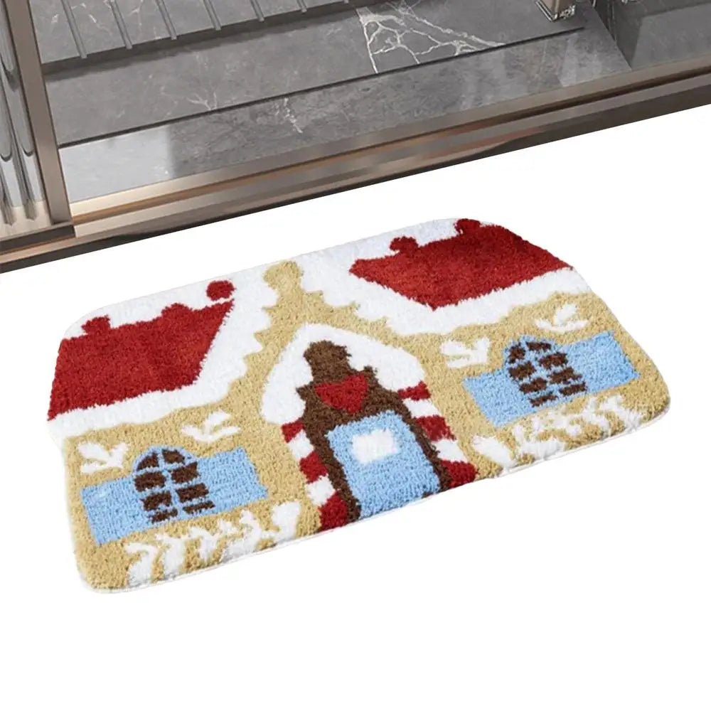 Gingerbread House Welcome Floor Mat Non Slip Indoor Doormat