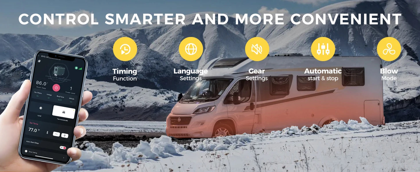 8KW Diesel Air Heater Bluetooth Control for RV Truck Car Tent Heating