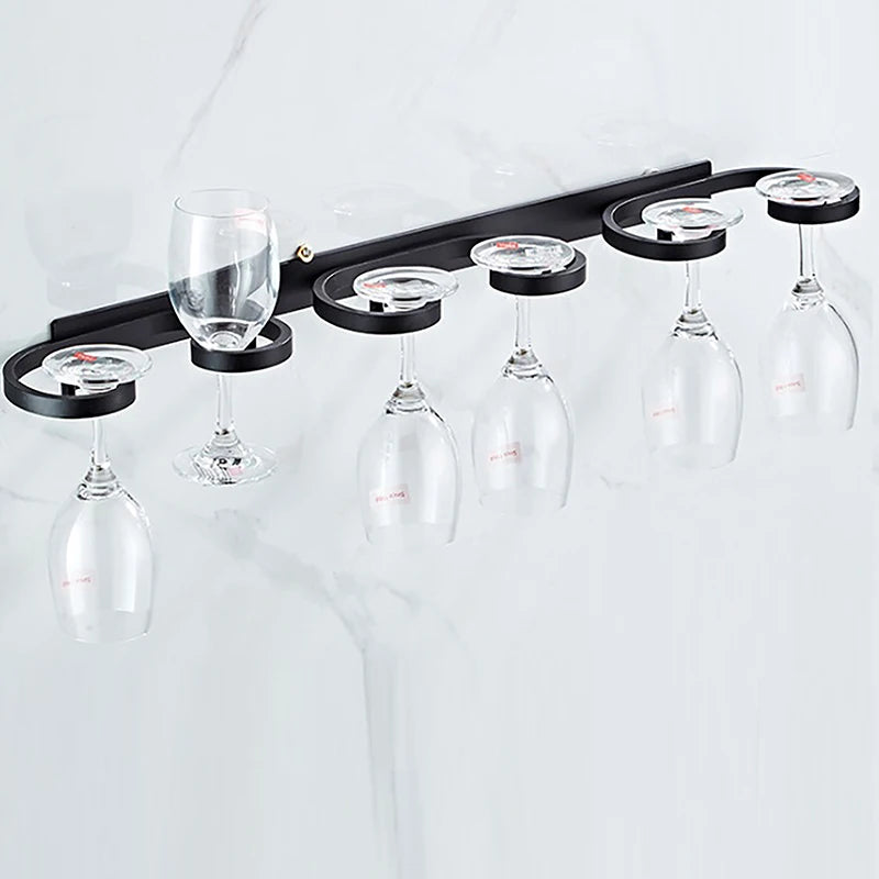 Wall-mounted Wine Glass Holder Space Aluminum Creative Goblet Storage Rack