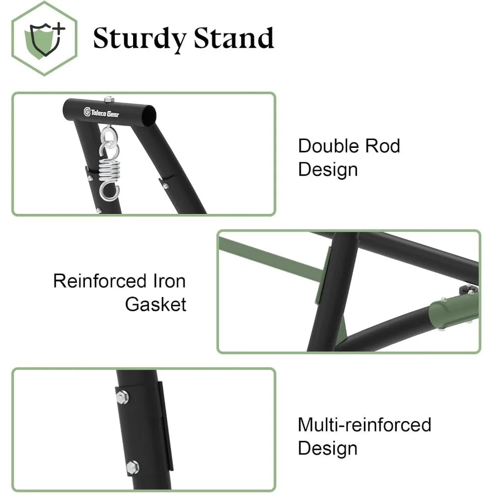 C Type Hammock Chair with Stand Neck Pillow for Outdoor Relaxation