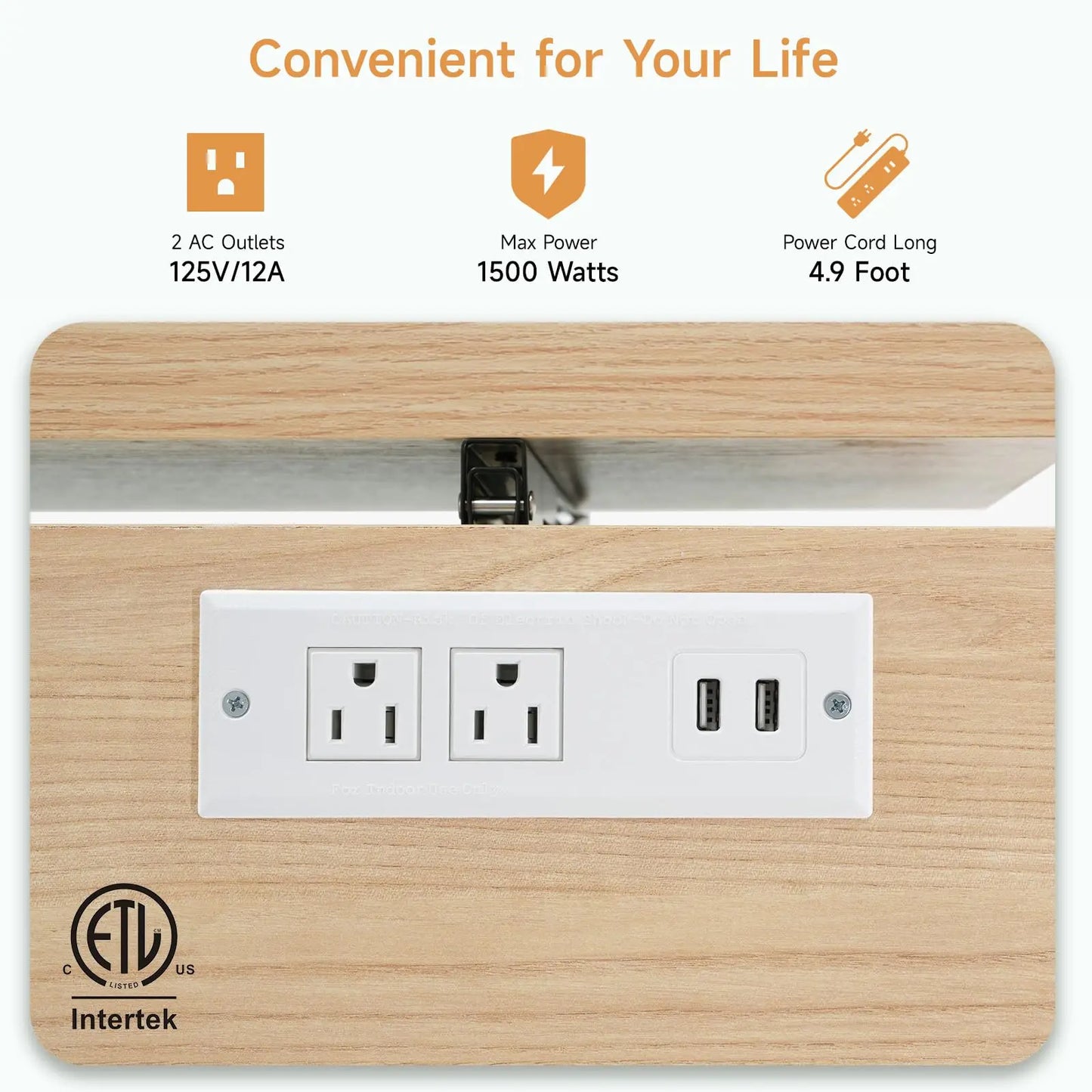 60" Mobile Kitchen Island Rolling Trolley with Power Outlet and Spice Rack