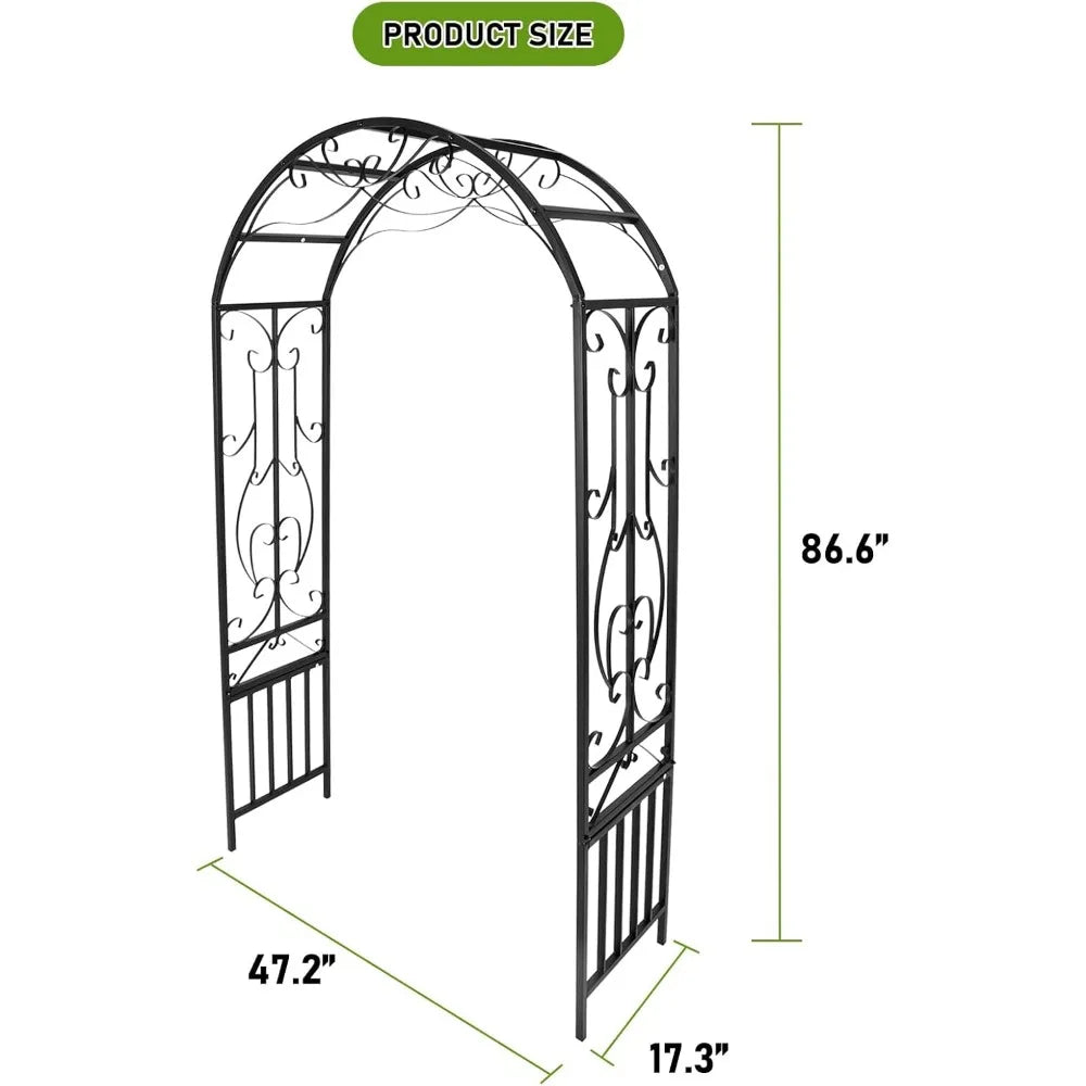 Garden Arch Trellis 7.2ft Metal Pergola Arbor Climbing Plant Support