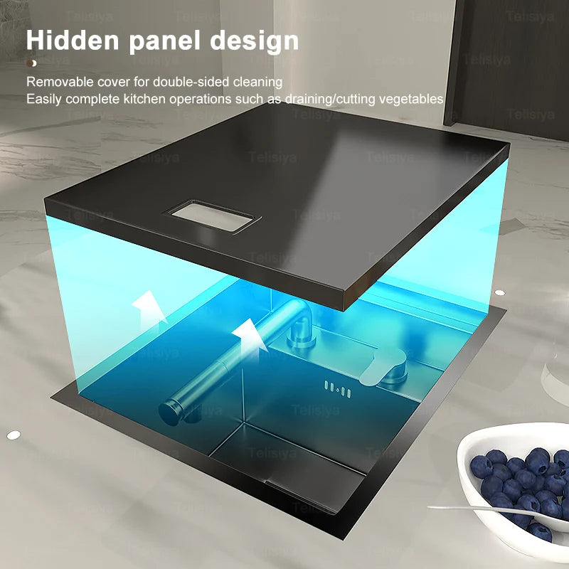 Hidden Stainless Steel Bar Sink Undermount Mini RV Washbasin Multifunctional