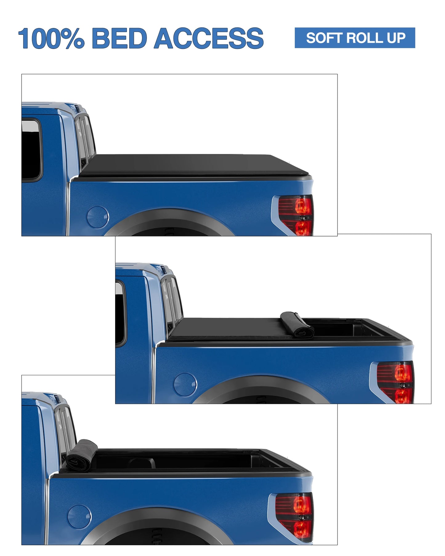 5.5ft Soft Roll-up Tonneau Cover for 2004-2023 Ford F-150 Truck Bed