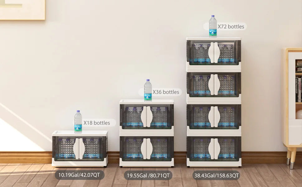 Stackable Wheeled Storage Bins Organizer for Clothing Shoes Home Office