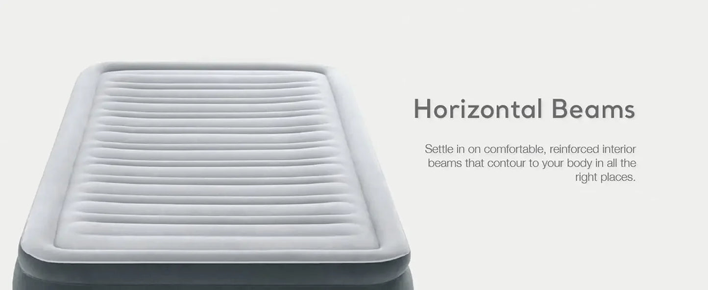 Ljustra 22in Queen Comfort Plush High-Rise Inflatable Air Mattress