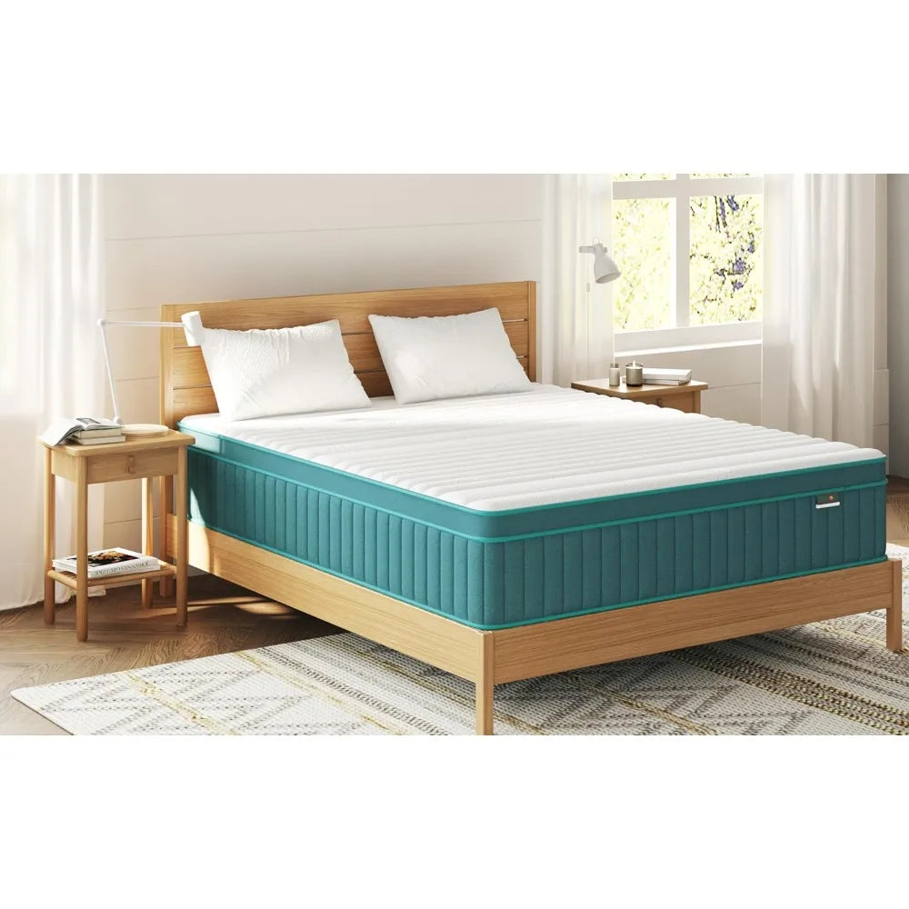 Ljustra Firm Queen Mattress 14 Inch Cooling Gel Memory Foam Hybrid