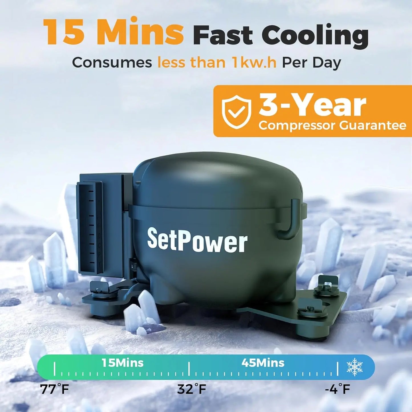 Setpower FC20 Portable 12V Refrigerator Fast Cooling Car Fridge Freezer