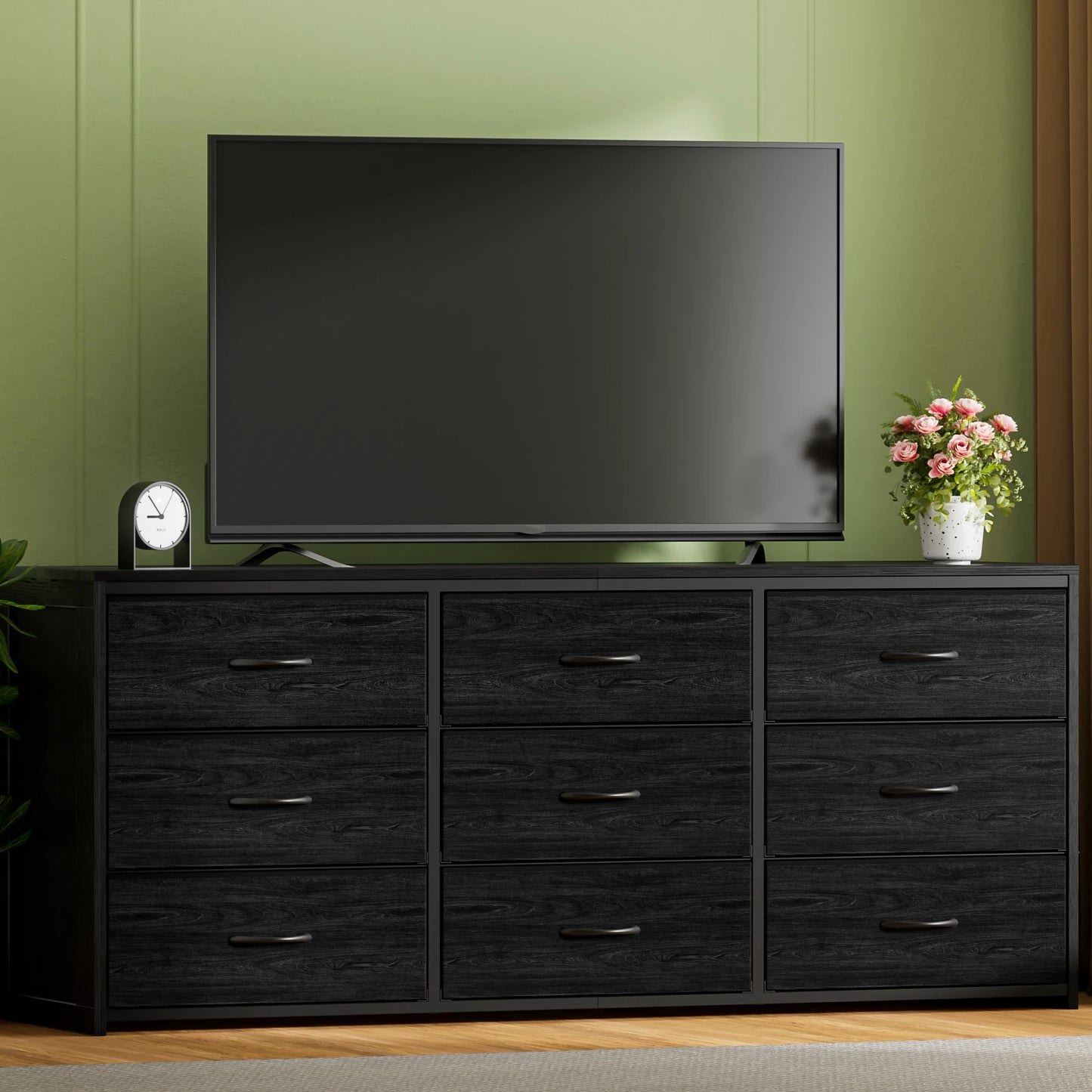 Ljustra 9 Drawer Wide Chest of Drawers Fabric Storage Dresser