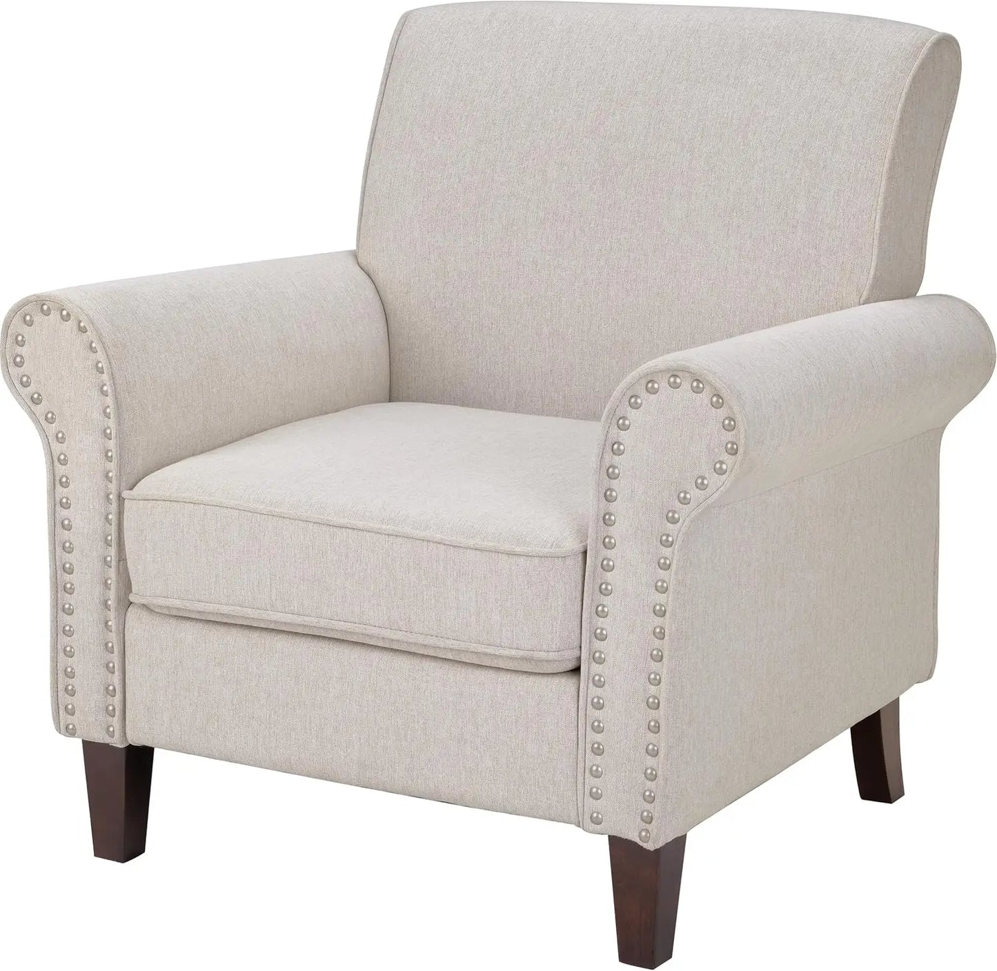 Comfy Accent Chair Mid Century Modern Fabric Living Room Reading Chair