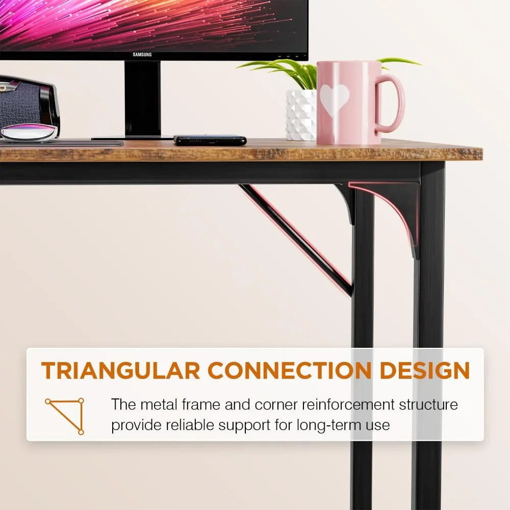 Modern Adjustable Computer Desk 32 Inch Writing Table for Home Office