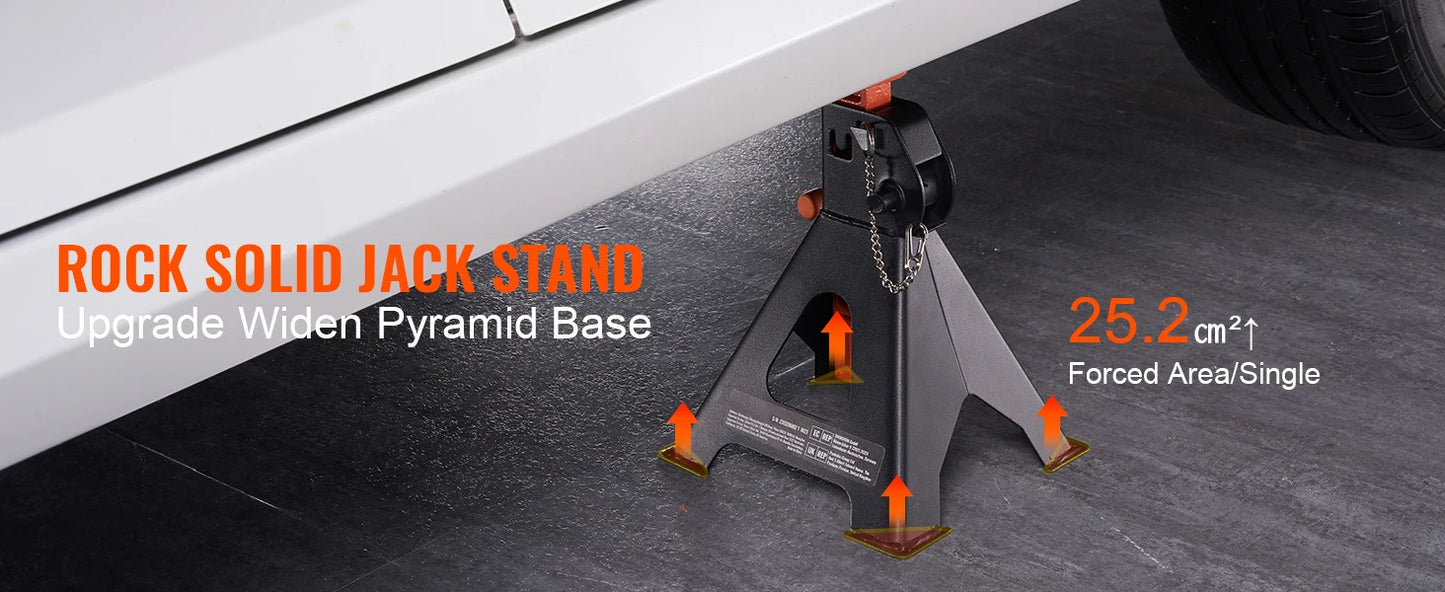 Ljustra 3 Ton Car Jack Stands Adjustable Double Locking SUV Pickup Truck