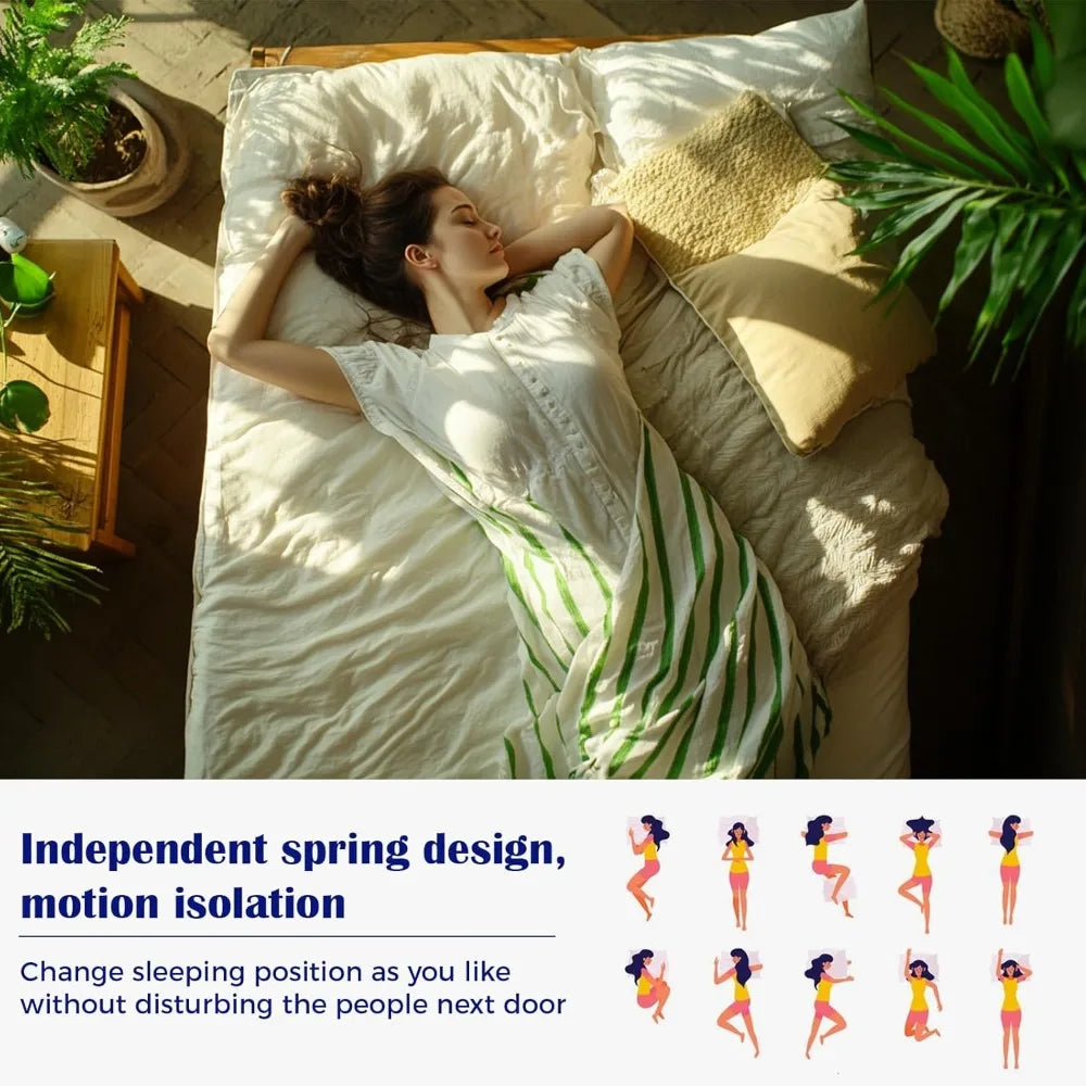 Royal Blue Full Size Medium Firm Hybrid Mattress Bed in a Box