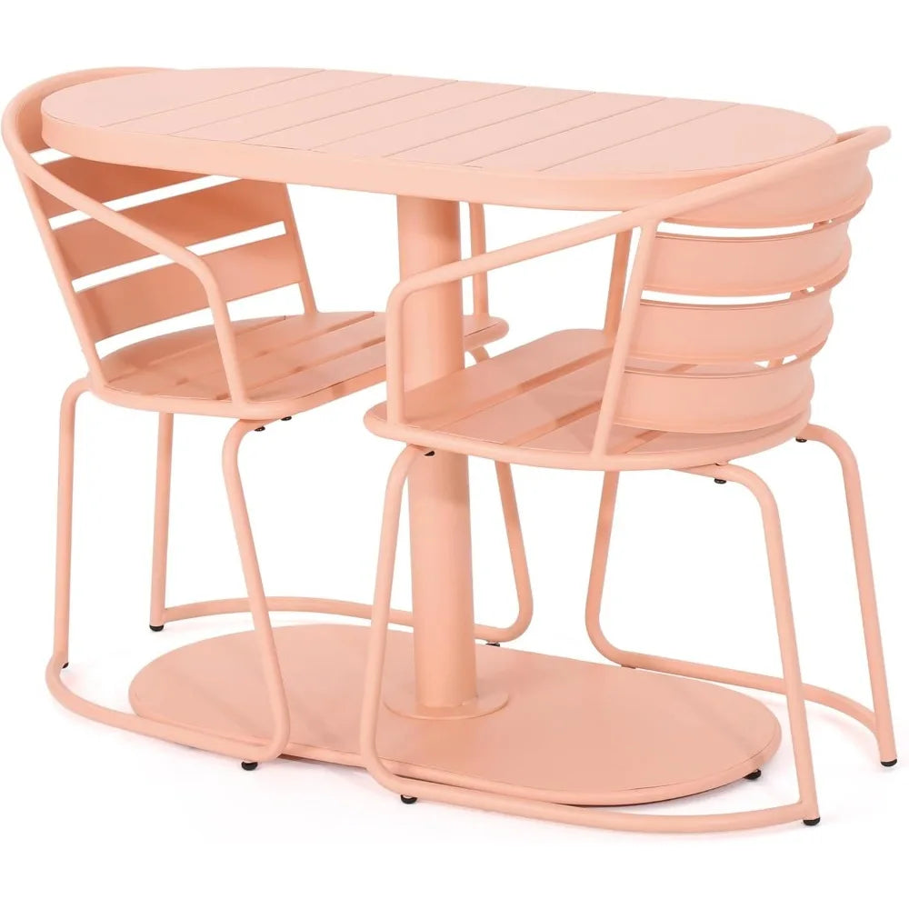 Ljustra 3-Piece Bistro Set Outdoor Iron Dining Table and Chairs