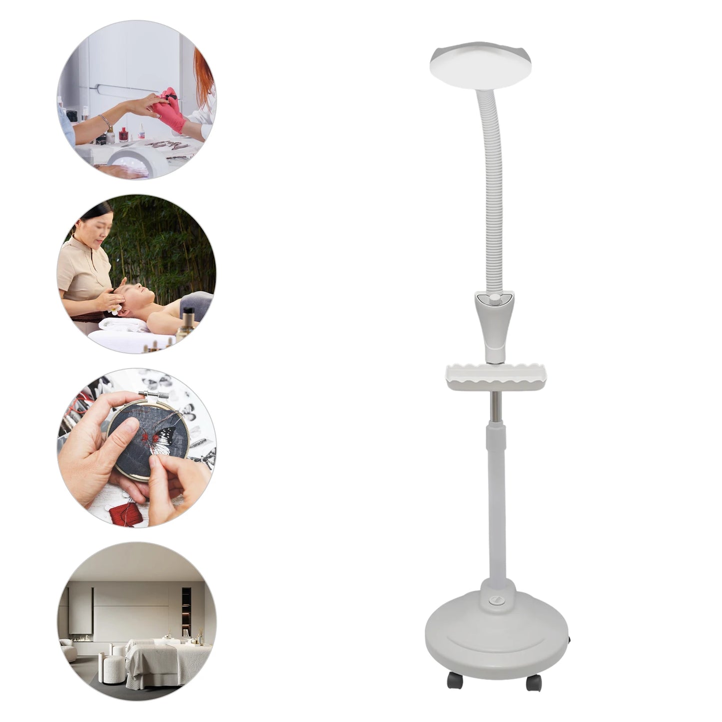 16X Magnifying Lamp Adjustable Brightness Height Storage Tray Salon Tool