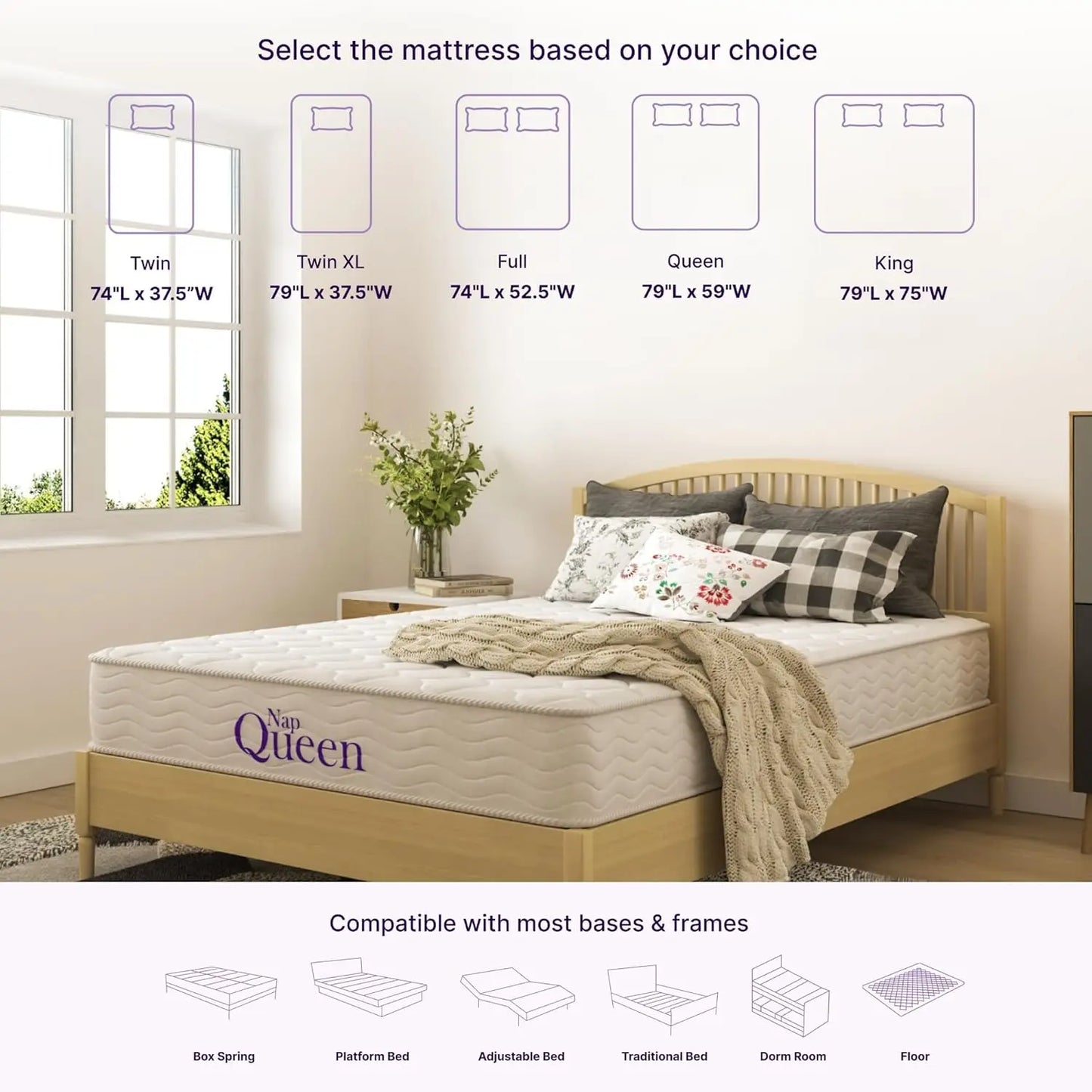 Ljustra 8 Inch Twin Memory Foam Mattress Bed in a Box Medium Firm