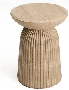 Maddox Side Table Gray Faux Marble Round Accent Table Roman Design