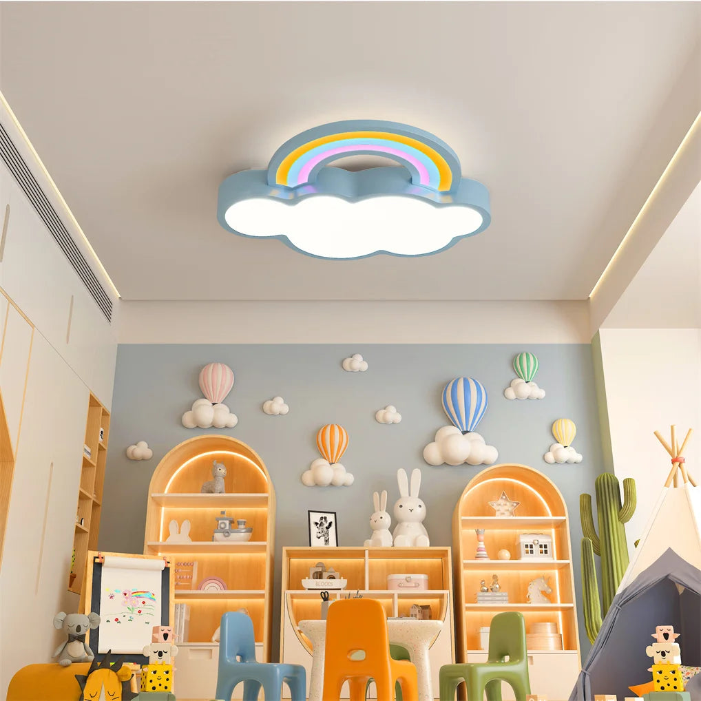 Kids Bedroom Ceiling Light Cloud Rainbow Ceiling Lamp Dimmable Fixture
