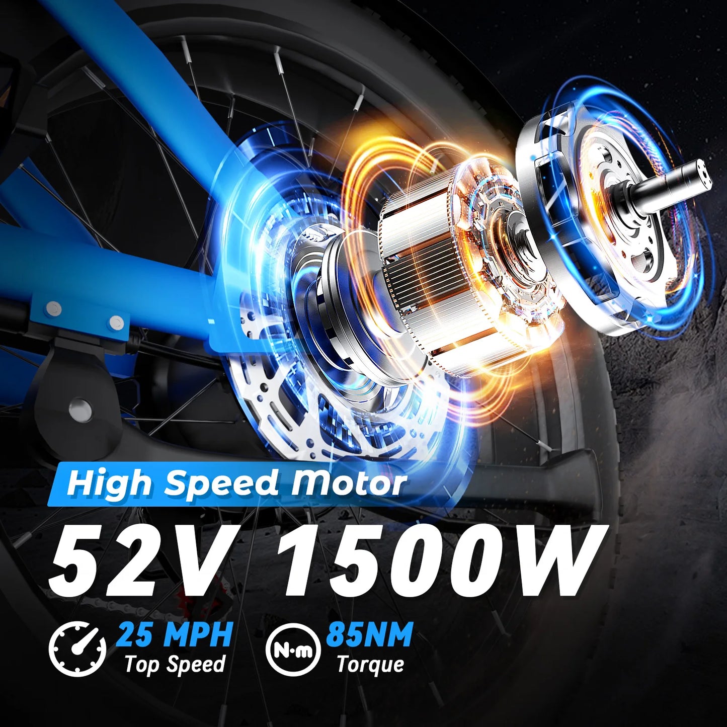 B8 Electric Bike 1500W Motor 32MPH 80-Mile Range Removable Battery