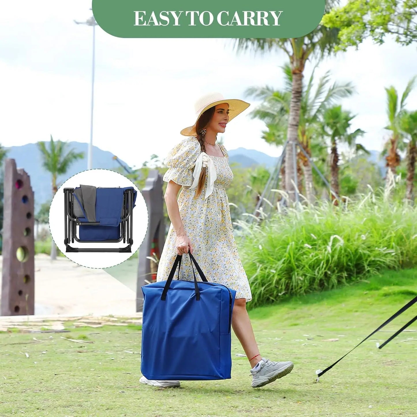 Folding Camping Chair with Side Table Pocket and Beverage Holder for Outdoors