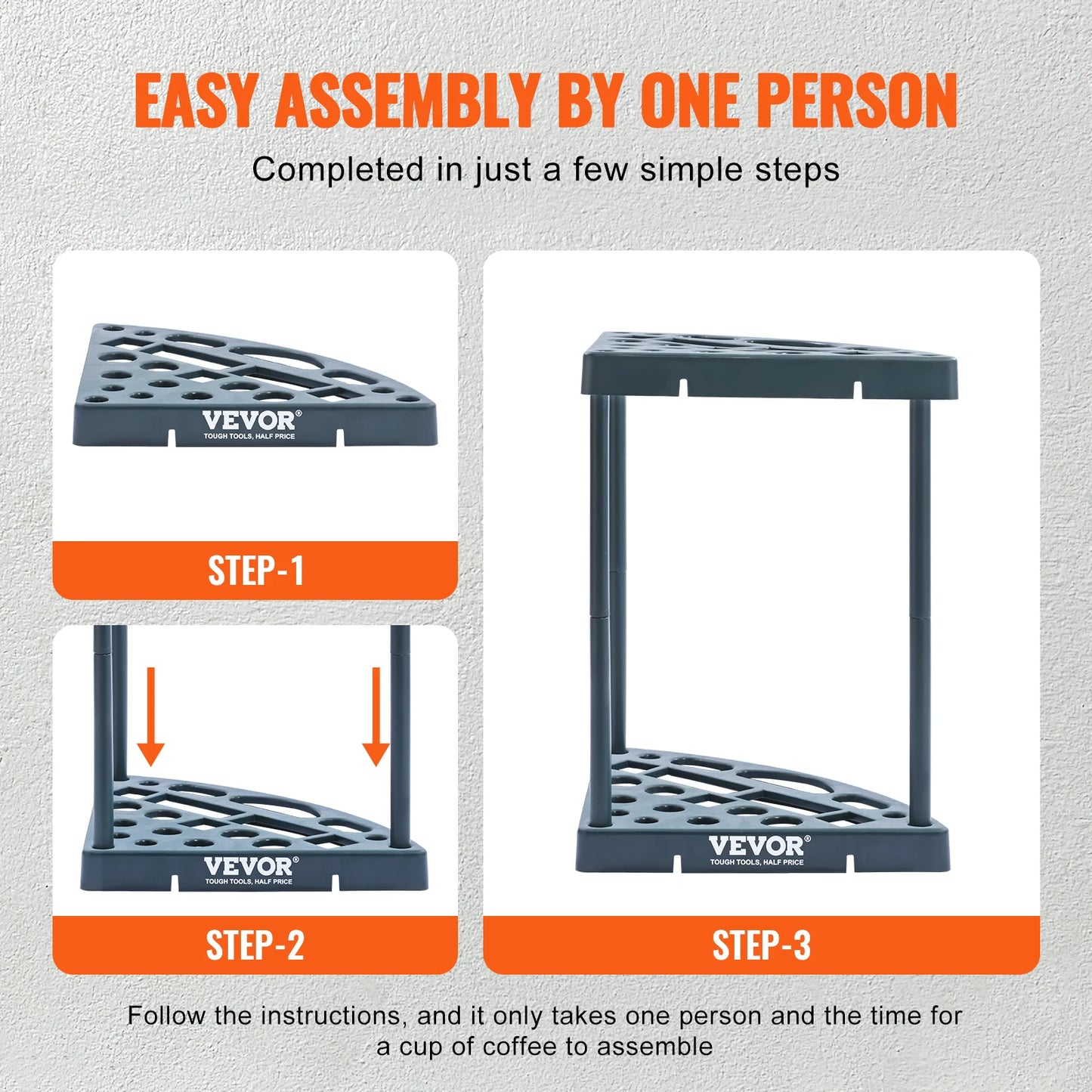 Ljustra 19 Slot Garden Tool Organizer Yard Tool Holder for Garage Outdoor