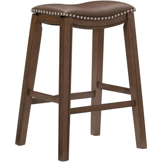 Ljustra Ordway Saddle Seat Bar Height Stool 30 inch Modern Wood Design