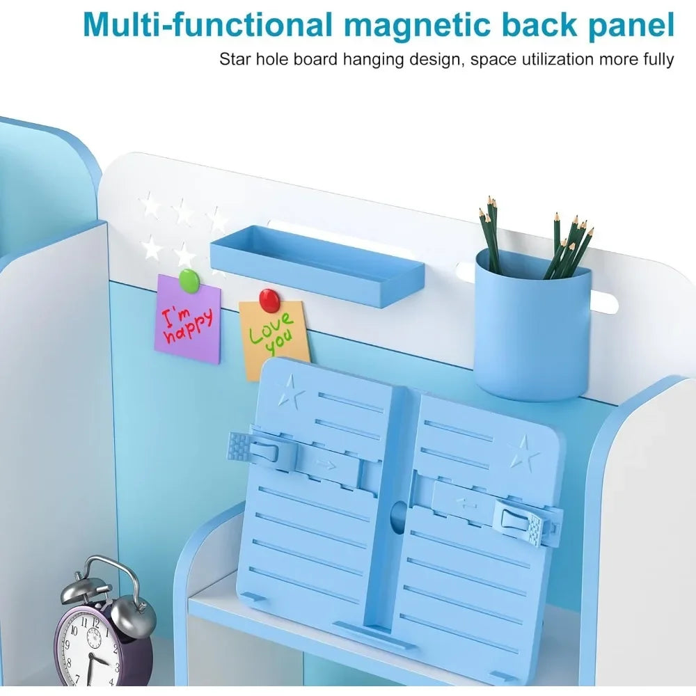 Kids Desk and Chair Set Adjustable Height with Storage for Learning