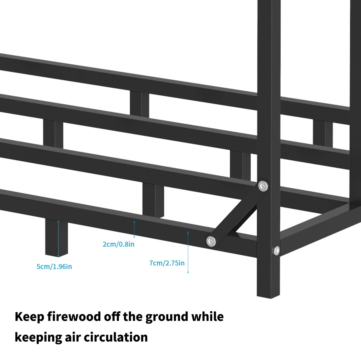 Extra Large Tall Outdoor Firewood Rack with Waterproof Cover