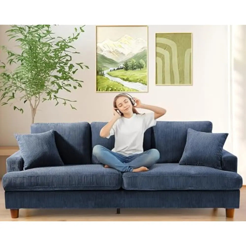 Ljustra 87in Comfy Sofa Extra Deep Seats No Tool Assembly Living Room